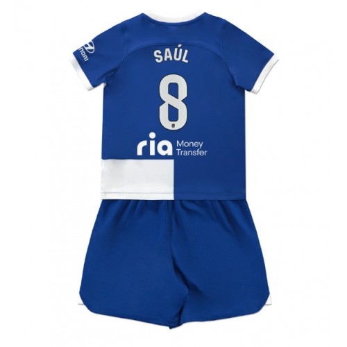 Maillot de foot Atletico Madrid Saul Niguez #8 Extérieur enfant 2023-24 Manches Courte (+ pantalon court)